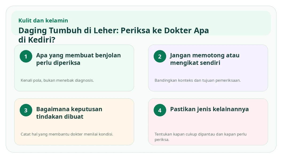 Ringkasan visual Daging Tumbuh di Leher: Periksa ke Dokter Apa di Kediri?